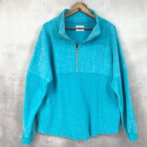 Soft‎ Serve Womens 1/4 Zip Pullover Sweater Size XLarge Sweatshirt Cloud Cotton